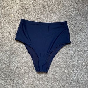Navy blue high waisted swimsuit bottoms